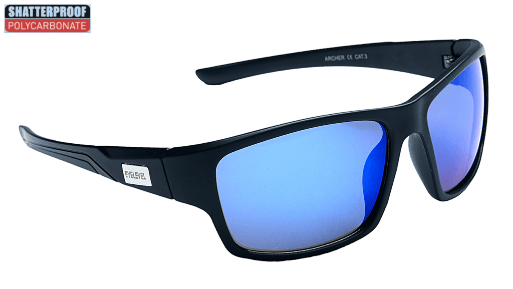 Archer Black With Blue Lens Polycarbonate Sports
