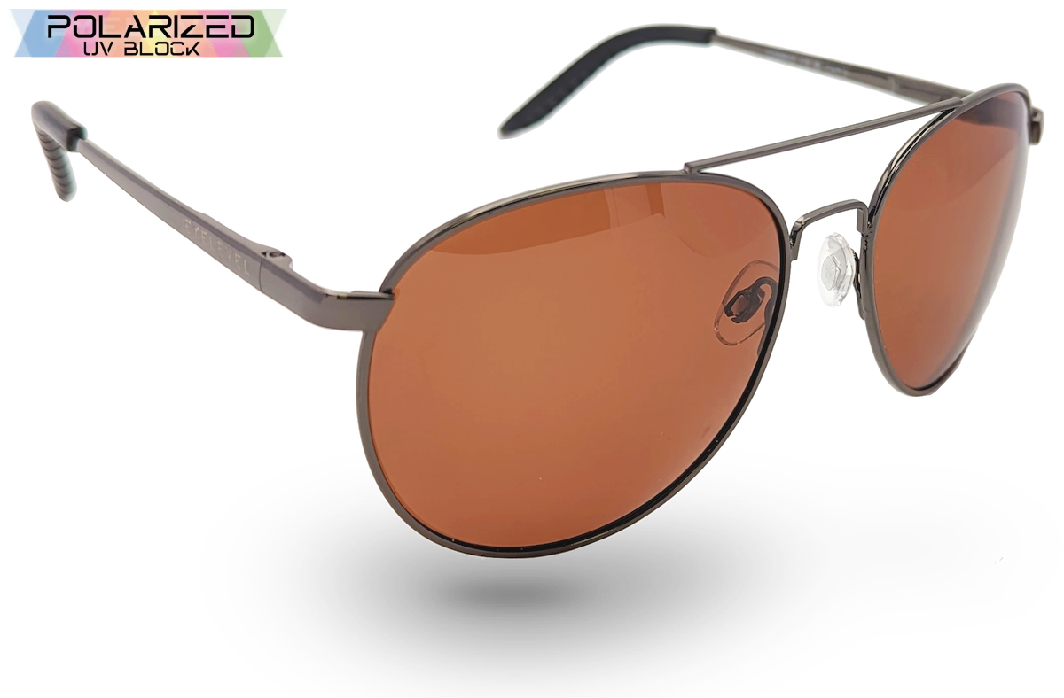 Cabrio Shiny Gunmetal Arm Polarized Drivers