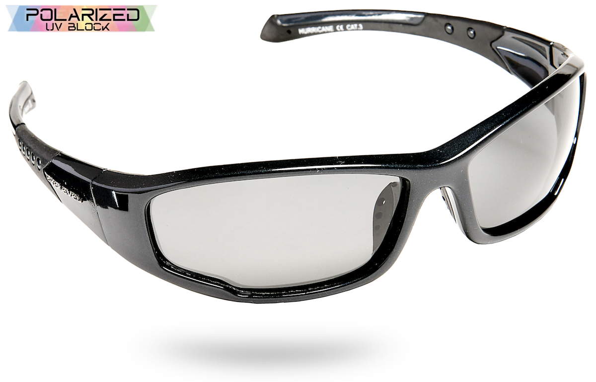 Hurricane Black And Grey Polarized Sports Glasses