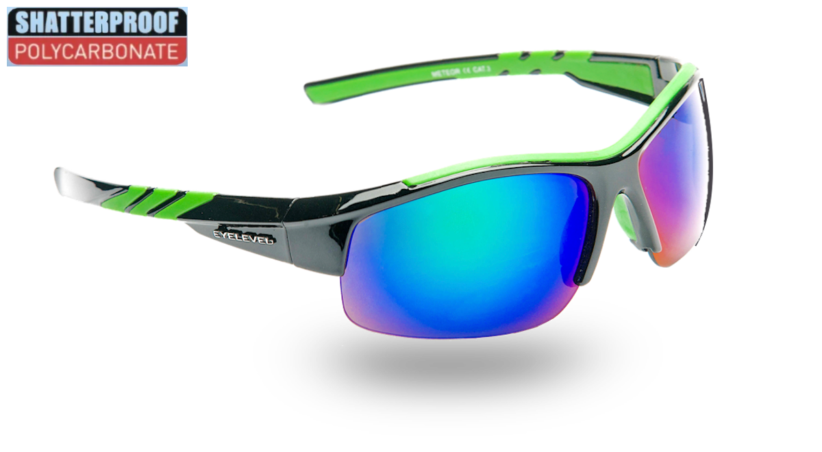 Meteor Green With A Blue Mirror Lens Polycarbonate Sports