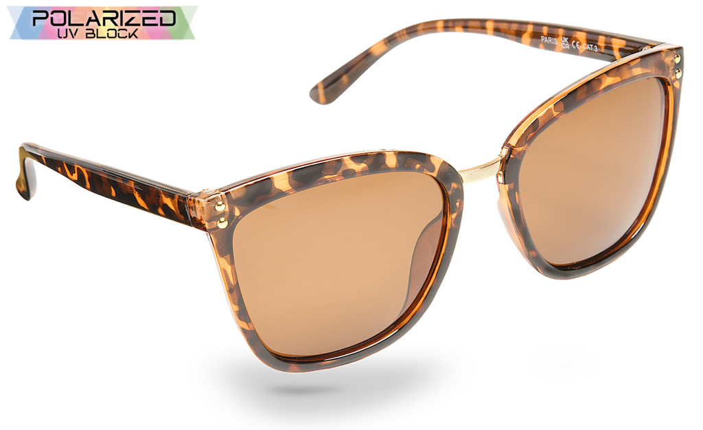 Paris Brown Tortoiseshell Polarized Ladies Sunglasses