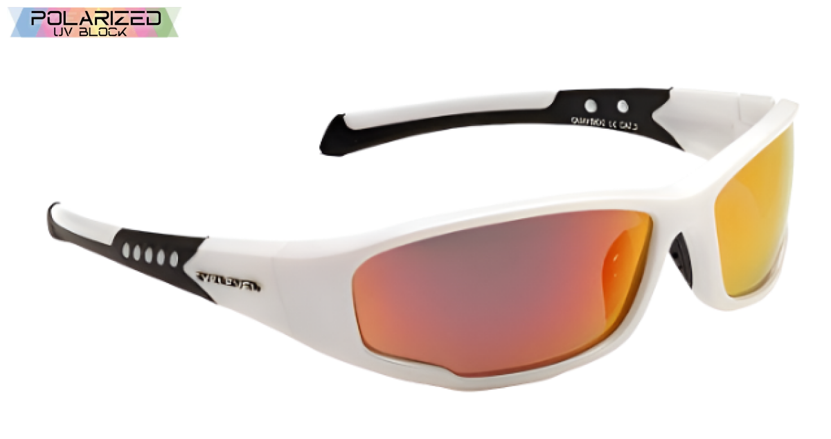 Quayside White Red Lens Polarized Sports Glasses