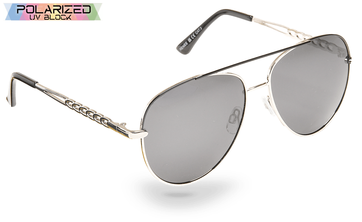 Renee Black And Silver Polarized Ladies Sunglasses