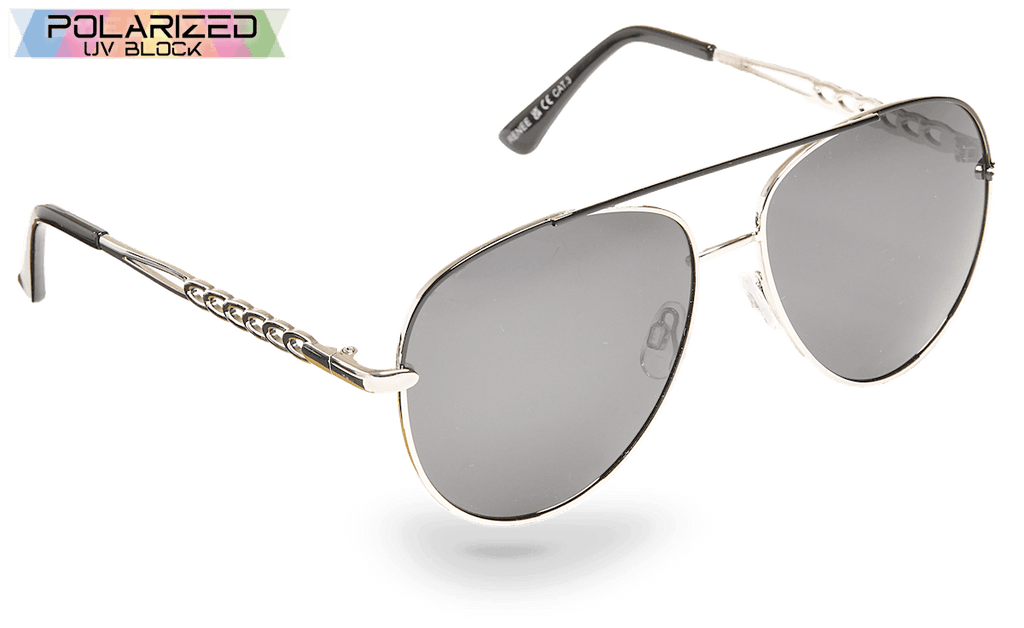 Renee Black And Silver Polarized Ladies Sunglasses