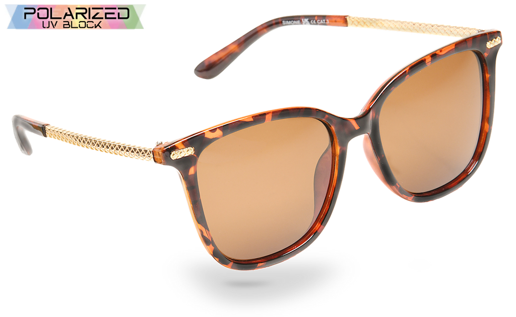 Simone Brown Tortoiseshell Polarized Ladies Sunglasses