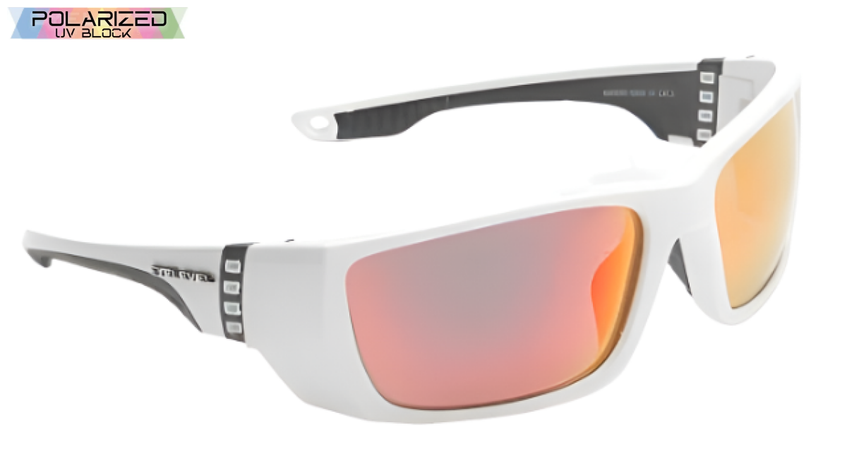 Waters Edge White And Red Polarized Sports Glasses